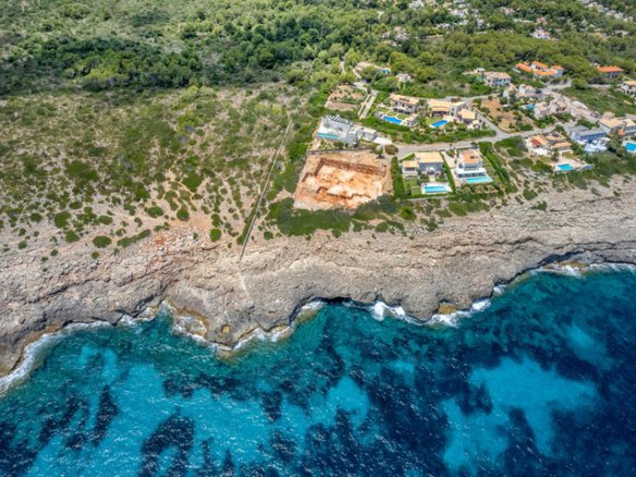 Excavated coastal land in Mallorca ready for luxury villa construction