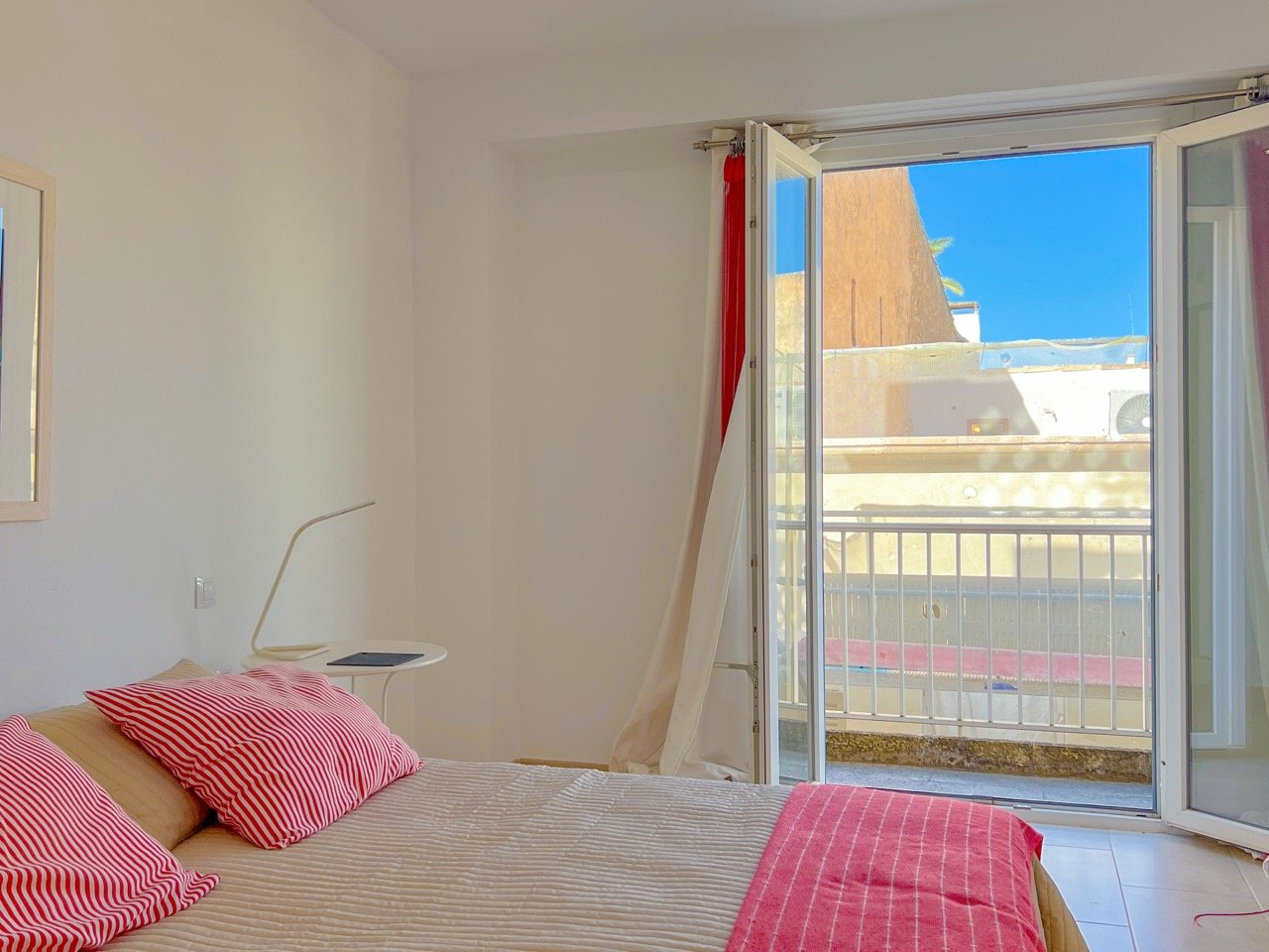 Private terrace with outdoor seating off the master bedroom in Felanitx townhouse